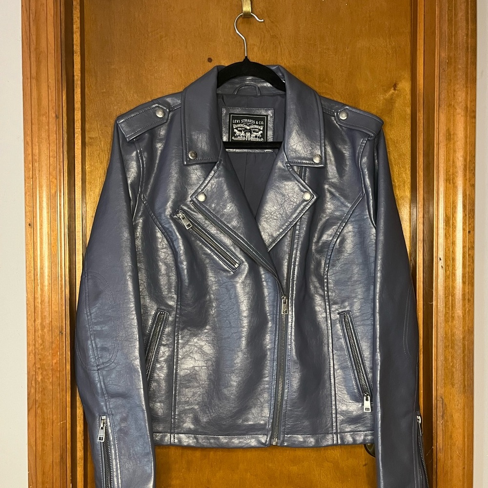 Levi’s Blue/Gray FAUX Leather Jacket